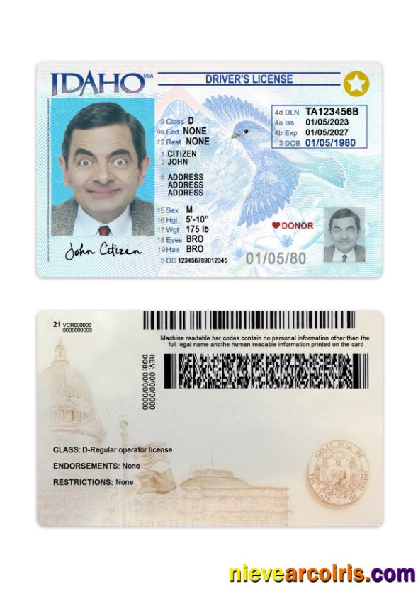 USA Idaho driving license 2023-present